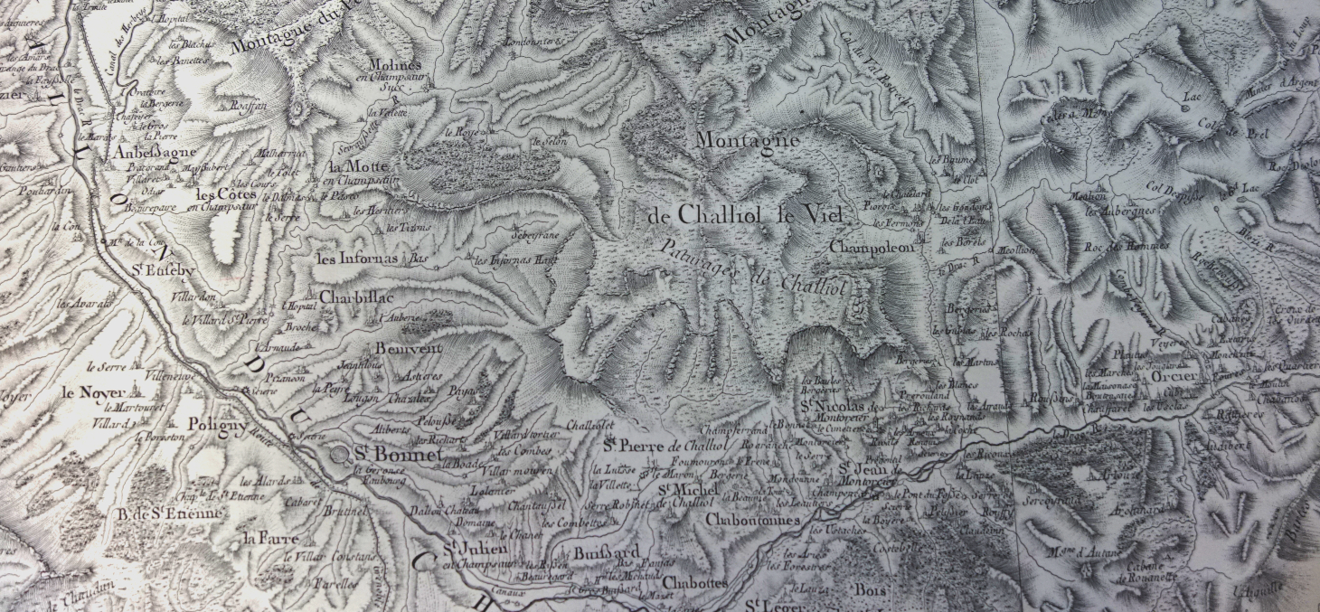 Carte de Cassini, Dauphiné (cartothèque de l'IUGA) © Univ. Grenoble Alpes
